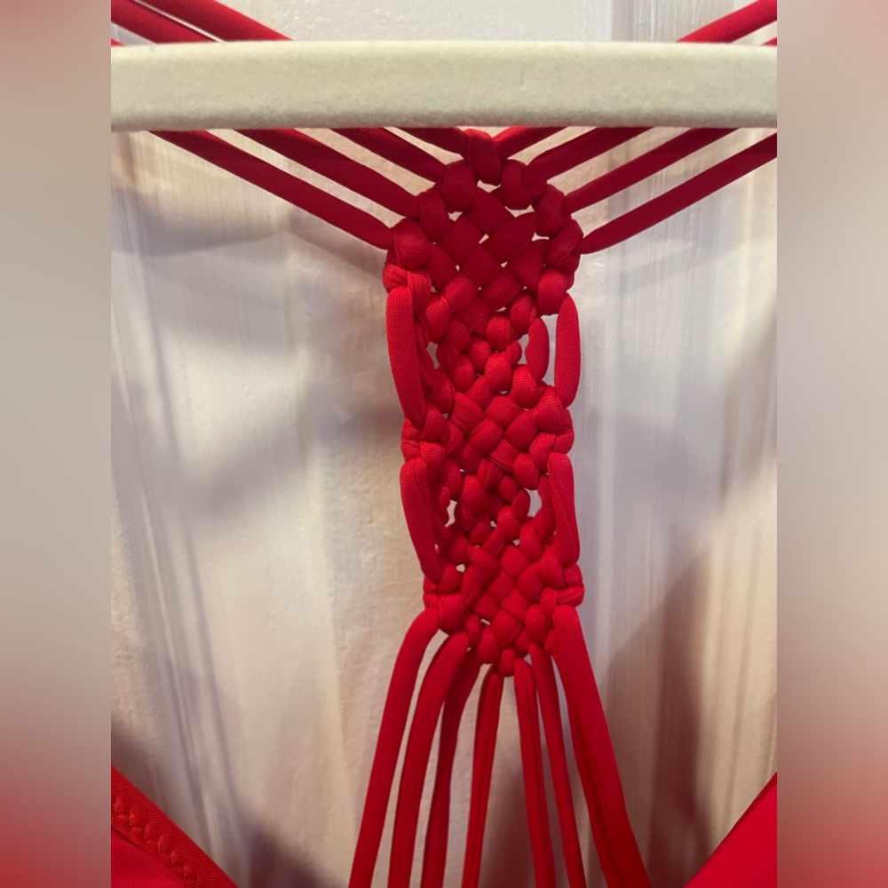 red one piece swimsuit with tags and liner - Picture 3 of 11